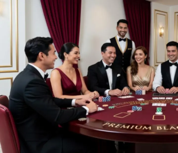Elegáns blackjack asztal kaszinó stílusú rendezvényen